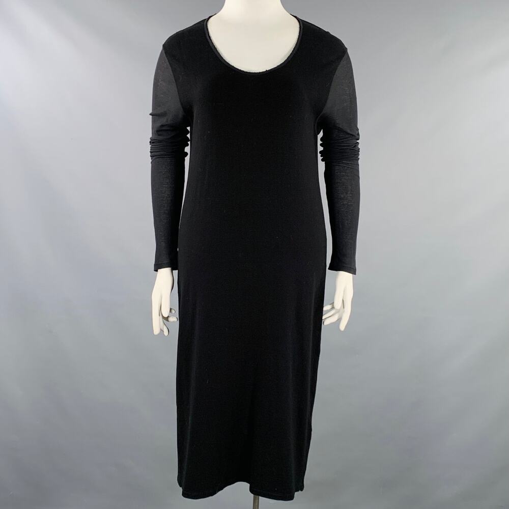 DAMIR DOMA Size L Black Viscose Blend Long Sleeve Dress